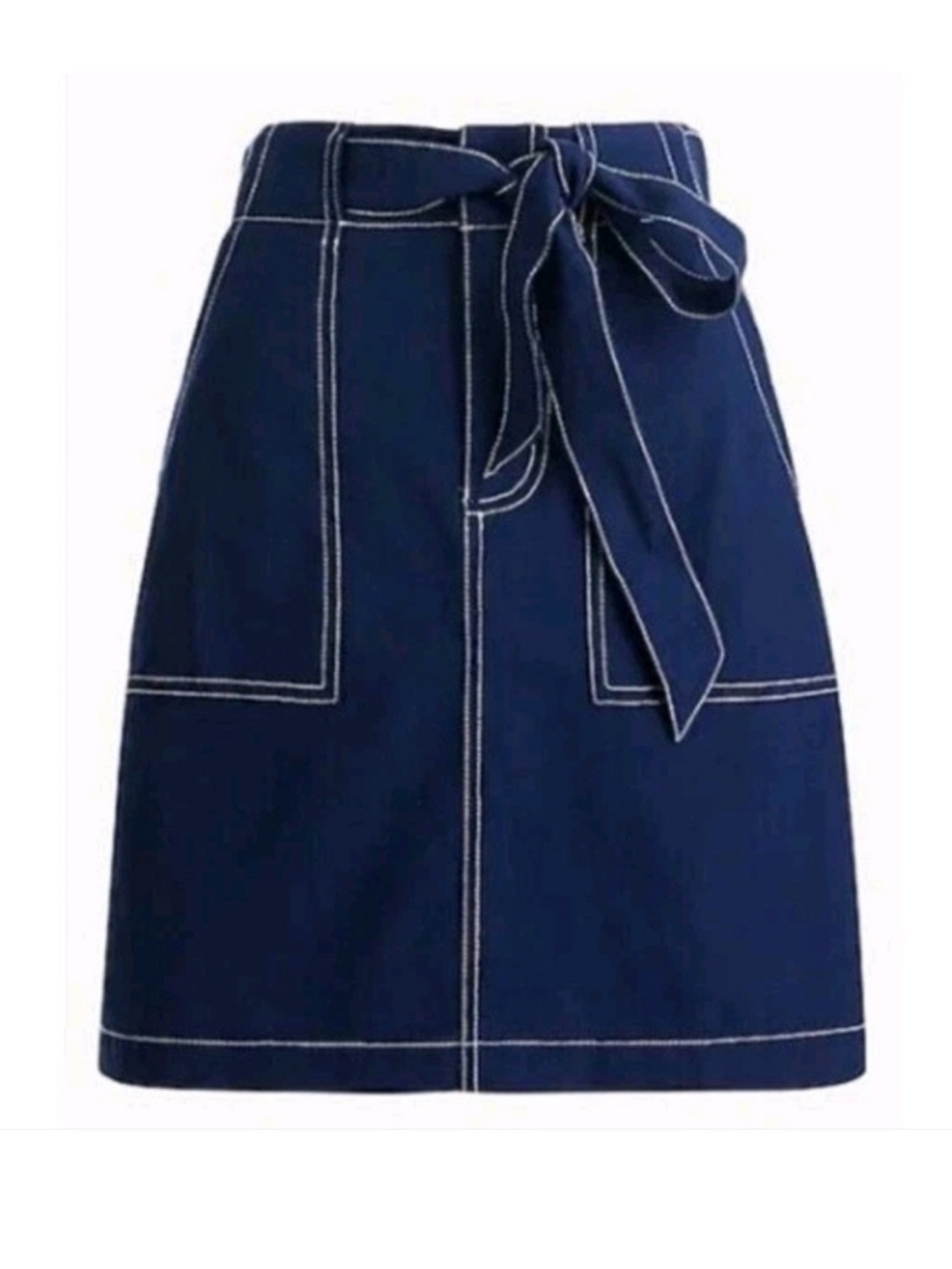 J. Crew Navy Blue Belted Skirt Size 4
